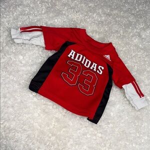 3M Adidas Kids Red and Black layered Jersey GUC